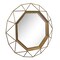 Decorative Antique Gold 28.3" Geometric Metal Wire Frame Hanging Wall Mirror with Mounting Brackets, Modern Decor for the Living Room, Bedroom, Bathroom, Hallway, and Entryway